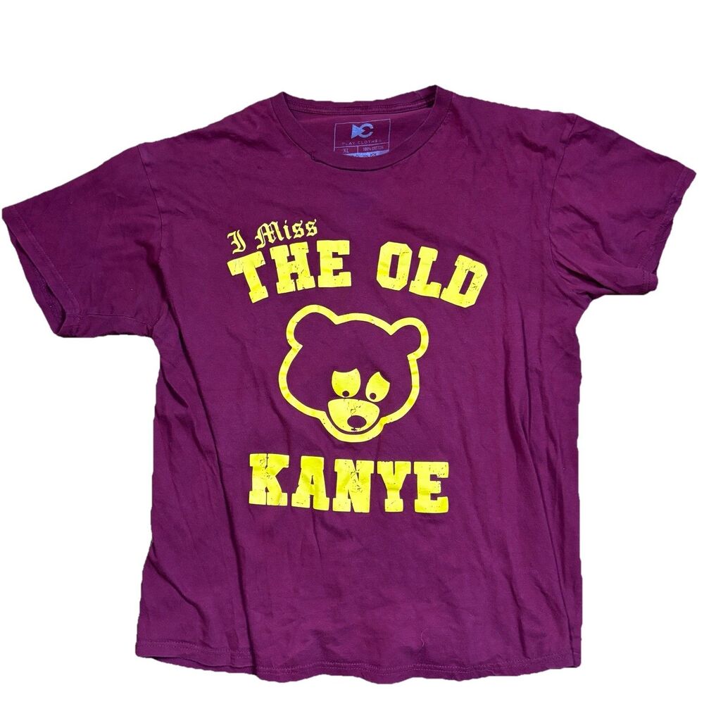Kanye West Bear Graphic T Shirt Mens XL Burgundy I Miss The Old Kanye Yeezy